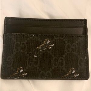 Gucci Black GG Tiger Card Holder